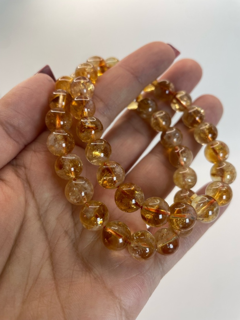 ONE Citrine Beaded Bracelet - 9mm (0085)